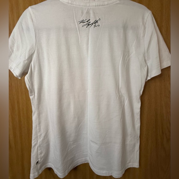 Karl Lagerfeld White Tee with Pink Graphic - Picture 3 of 6
